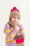 Комплект шарф и шапка Помпошка малина