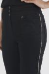 Брюки на высокой посадке зауженные с лампасами 7/8 длина чёрные