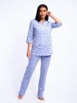 Пижама с брюками футер с начёсом (01059, голубой)