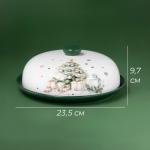 Блинница новогодняя Доляна «Приближение чуда», d=23 см, доломит, белая