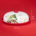 Блинница новогодняя Доляна «Волшебное дерево», d=23 см, доломит, белая