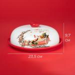 Блинница новогодняя Доляна «Сани Деда Мороза», d=23 см, доломит, белая