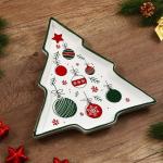 Блюдо новогоднее «Ёлочные игрушки», 23?22?2 см, ручная работа