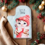 Варежка-прихватка Winter fun, 20?28 см, саржа, 100% хлопок, ватин 250 г/м?