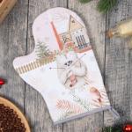 Варежка-прихватка новогодняя «Этель. Звери в городе» 20?28 см, 100% хлопок, ватин 250 г/м?