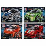 ИГРОЛЕНД Конструктор "Гоночные машинки", 117-123 дет., 21х4,3х15,5 см, ABS, 4 вида