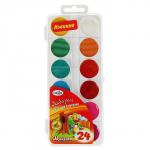 Акварель 24 цвета, «Гамма» «Мультики», без кисти, в пластиковой коробке