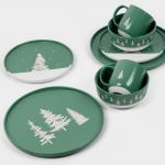 Блюдо новогоднее «Зимний лес», d=27.3 см, ручная работа