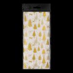 Набор ErichKrause Decor 4 листа упаковочной бумаги тишью Елочки золотые 50х70см