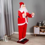 Дед Мороз "С украшением на колпаке" реакция на движение, танцует, 180 см, красный