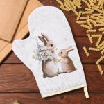 Варежка-прихватка «Доляна. Зайчата», 20?28 см, 35% хлопок, 65% п/э, ватин 250 г/м?