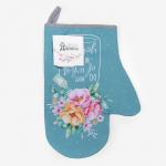 Варежка-прихватка «Доляна» В горошек 20?28 см, габардин, 35% хлопок, 65% п/э, ватин 250 г/м?