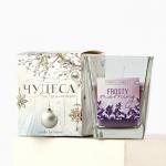 Ароматическая свеча новогодняя в стакане «Морозное утро», лаванда, 6.8?8 см