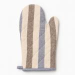 Варежка-прихватка «Доляна. Полоса», серый/синий, 28?17 см, 50% п/э, 50% хлопок