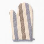Варежка-прихватка «Доляна. Полоса», серый/синий, 28?17 см, 50% п/э, 50% хлопок