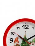Будильник «Весёлые гномы», плавный ход, d=15 см, красный