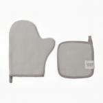 Кухонный набор «Этель» Kitchen light gray, светло-серый: прихватка, варежка-прихватка