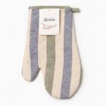 Варежка-прихватка «Доляна. Полоса», 28?17 см, бежевая