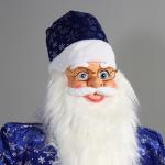 Дед Мороз «В длинной шубе, с колокольчиком» 180 см, движение и музыка, синий