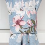 Комплект штор для кухни с подхватами «Доляна. Магнолия», 150?180 см - 2 шт., 50% хлопок, 50% п/э