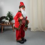 Дед Мороз «Зимнее волшебство. С подарками и колокольчиком», интерьерный, 120 см, красный