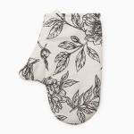 Варежка-прихватка «Этель» Black flowers, 20?27 см,100% хлопок, саржа 190 г/м?