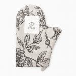Варежка-прихватка «Этель» Black flowers, 20?27 см,100% хлопок, саржа 190 г/м?