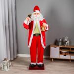 Дед Мороз «С колокольчиком и мешком» реакция на движение, танцует, 180 см, красный