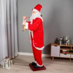 Дед Мороз «С колокольчиком и мешком» реакция на движение, танцует, 180 см, красный