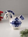 Ёлочная игрушка фарфор «Фигурка. Лошадь Русская», авторская роспись, 11 см
