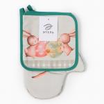 Набор кухонный «Этель. Пасхальный кролик»: варежка-прихватка 20?28 см, прихватка 19?19 см,100% хлопок