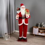 Дед Мороз «С подарком» реакция на движение, танцует, 180 см, красный