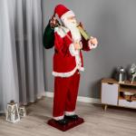 Дед Мороз «С подарком» реакция на движение, танцует, 180 см, красный