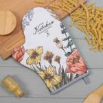 Варежка-прихватка «Этель. Маковые поля», 20?28 см, саржа, 100% хлопок, ватин 250 г/м?