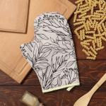 Варежка-прихватка «Доляна» Flower, 20?28 см, габардин, 35% хлопок, 65% п/э