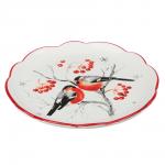 MILLIMI Снегири Блюдо круглое, 20х20х2,5см, керамика