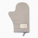 Варежка-прихватка «Доляна. Душевная кухня», серый, 20?28 см, рогожка, 100% хлопок