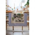 Дорожка на стол «Этель. Уютные коты», 40?146 см, 100% хлопок, саржа 190 г/м?, бежевая/синяя