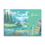 "Светоч" А207 Альбом для рисования, с пластик. обложкой 180 мкм., цветной титул лист 100 г/м2 A4 29 х 20.5 см 40 л. на гребне 5 шт.