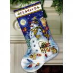 Набор для вышивания "DIMENSIONS" 70-08839   "Сапожок. Снеговик и друзья"