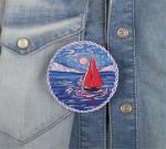 Набор для вышивания "PANNA" "Живая картина" JK-2207 "Брошь. Парусник под луной"