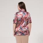 Блуза, атласная ткань, шоколадный