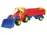 0438 Трактор "Чемпион" с ковшом и полуприцепом (в сеточке)