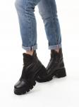01-BE22B-8A BLACK Ботинки демисезонные женские (натуральная кожа, байка)