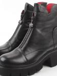 01-BE22B-8A BLACK Ботинки демисезонные женские (натуральная кожа, байка)