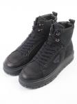 05-AW1002-6M DK. BLUE Ботинки зимние мужские (натуральная кожа, натуральный мех)