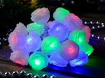 Гирлянда ТМ "BIKSON" 28 ламп "Розочки" LED разноцвет., мигает,  4м, арт.O0416-55