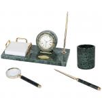 Набор настольный Delucci 4 предмета, зеленый мрамор, MBm_00003