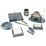 Набор настольный Delucci 9 предметов, зеленый мрамор, MBm_00004