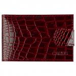 Кредитница OfficeSpace на 18 карт с кнопкой, кожа тип 1.1, крокодил лак, бордо, горизонтальная, KDs1_2309 / 181799